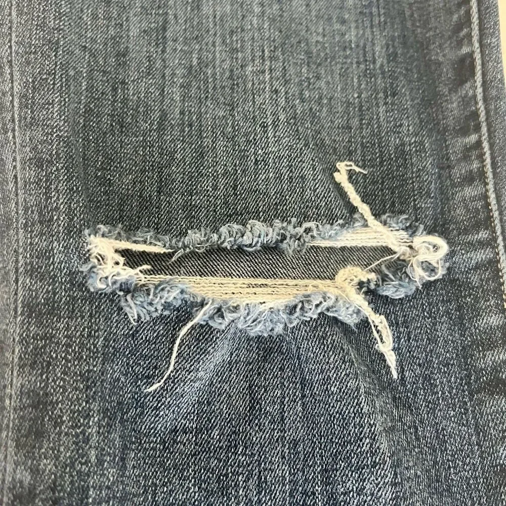 Good American Blue349 Stretch Skinny Jeans Distressed Hem Size 6 GWCH148T